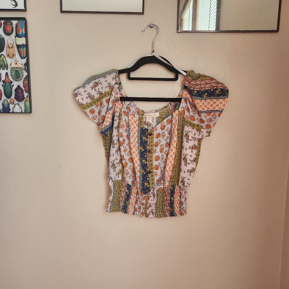 Multicolor Peasant Shirt